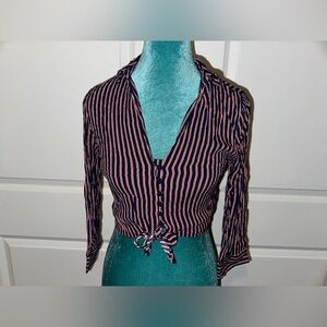 Striped half sleeve Top 👚✨